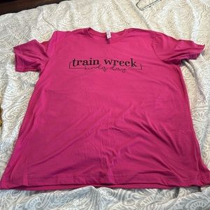 Never worn Train Wreck kinda day Bella Canvas Large